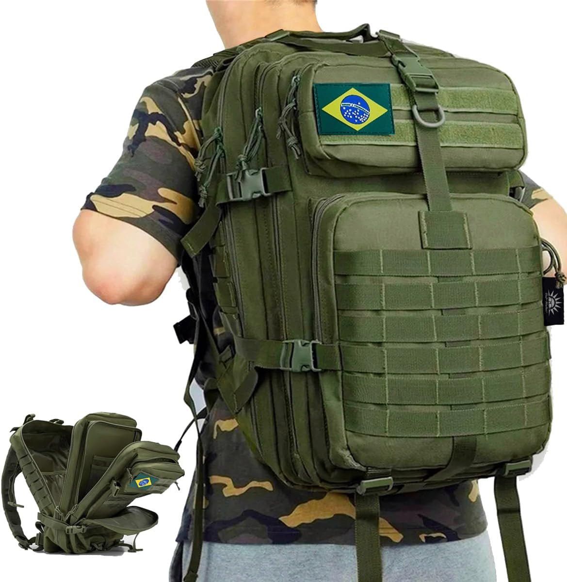 Mochila de 50 litros impermeável para viagem, trekking e acampamento
