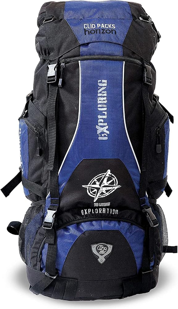 Mochila cargueira MC3102 de 70 litros com bolsos laterais com zíper