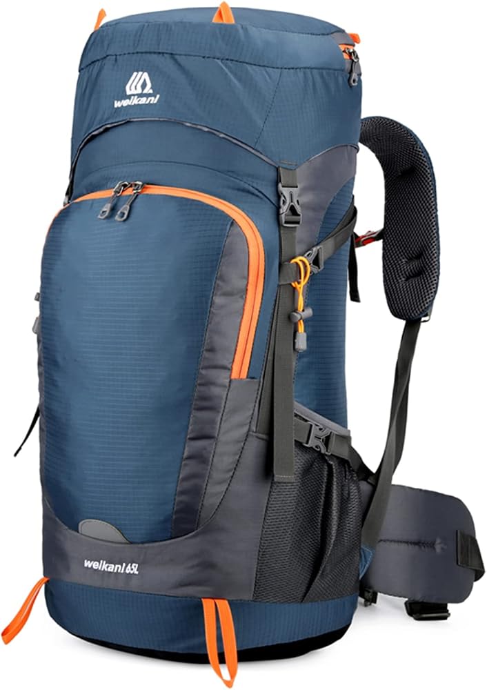 Mochila ERYUE de 65 litros resistente à água com capa de chuva