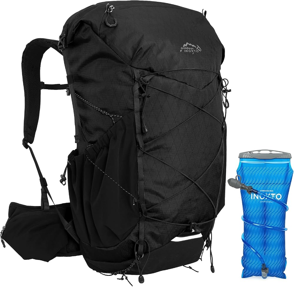 Mochila IX Inoxto de 45 litros com estrutura interna e kit de hidratação