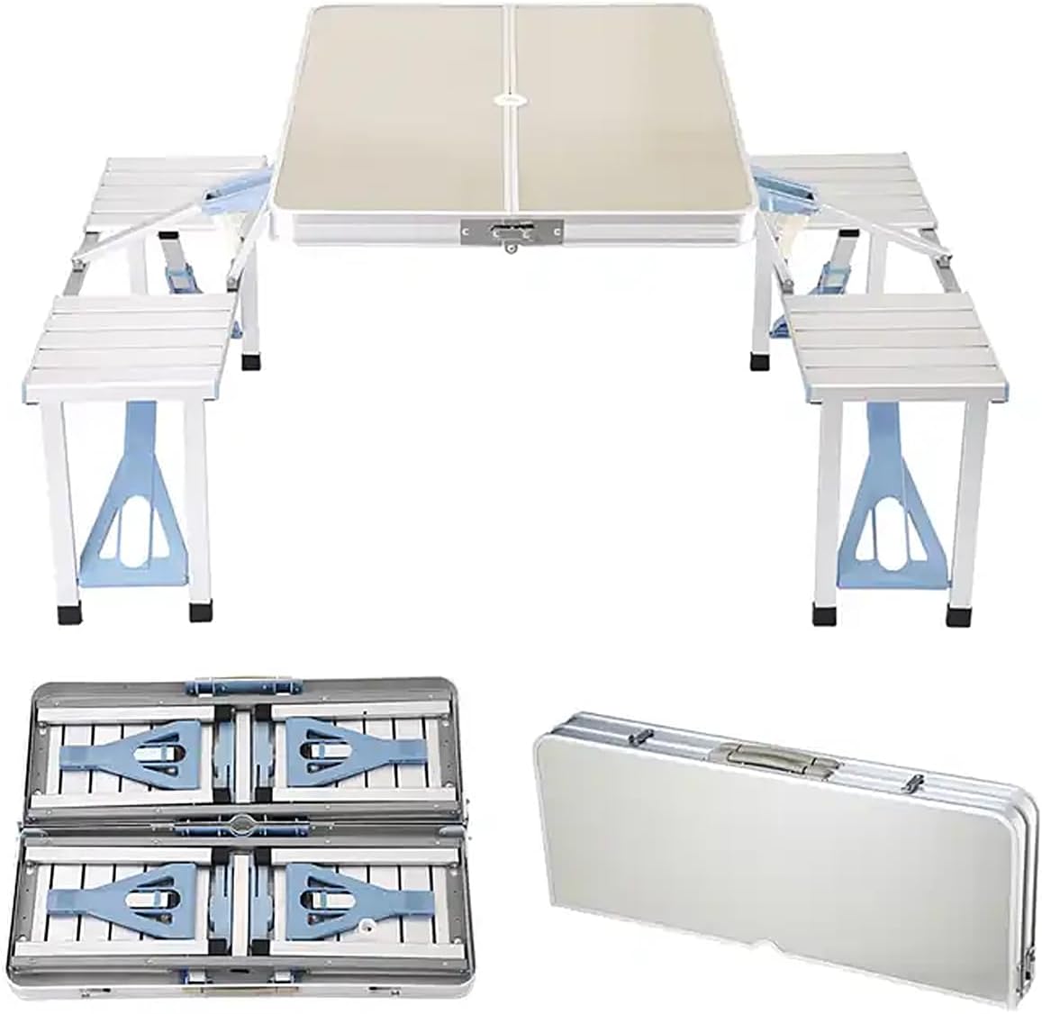 Mesa de camping dobrável compacta de 85 cm para duas pessoas