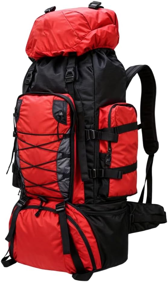 Mochila de 90 litros para trekking impermeável com cinta abdominal