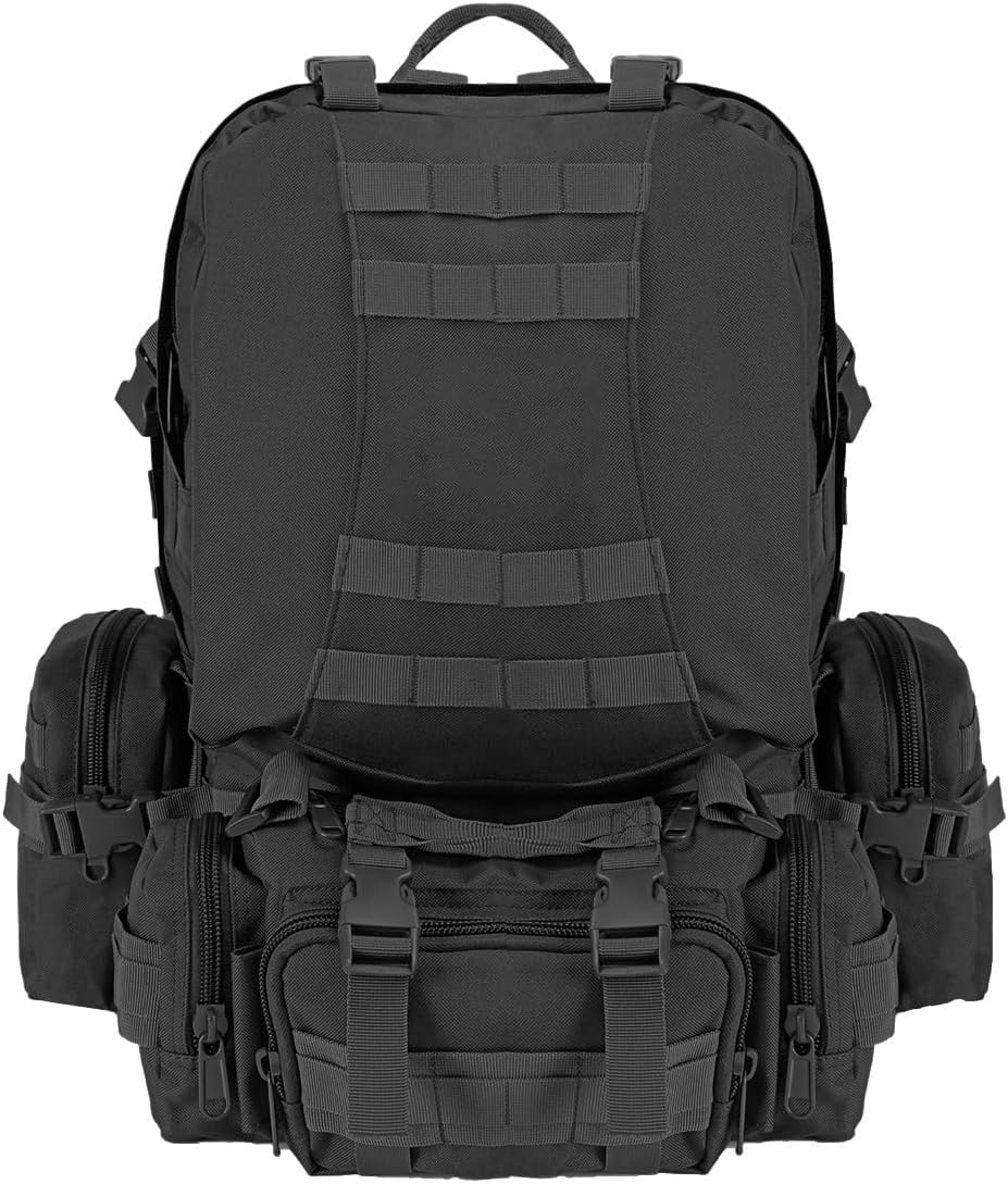 Mochila masculina de 55 litros com sistema MOLLE para viagem e camping