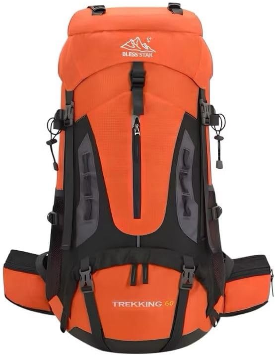 Mochila cargueira de trilha trekking 60 litros com múltiplos compartimentos