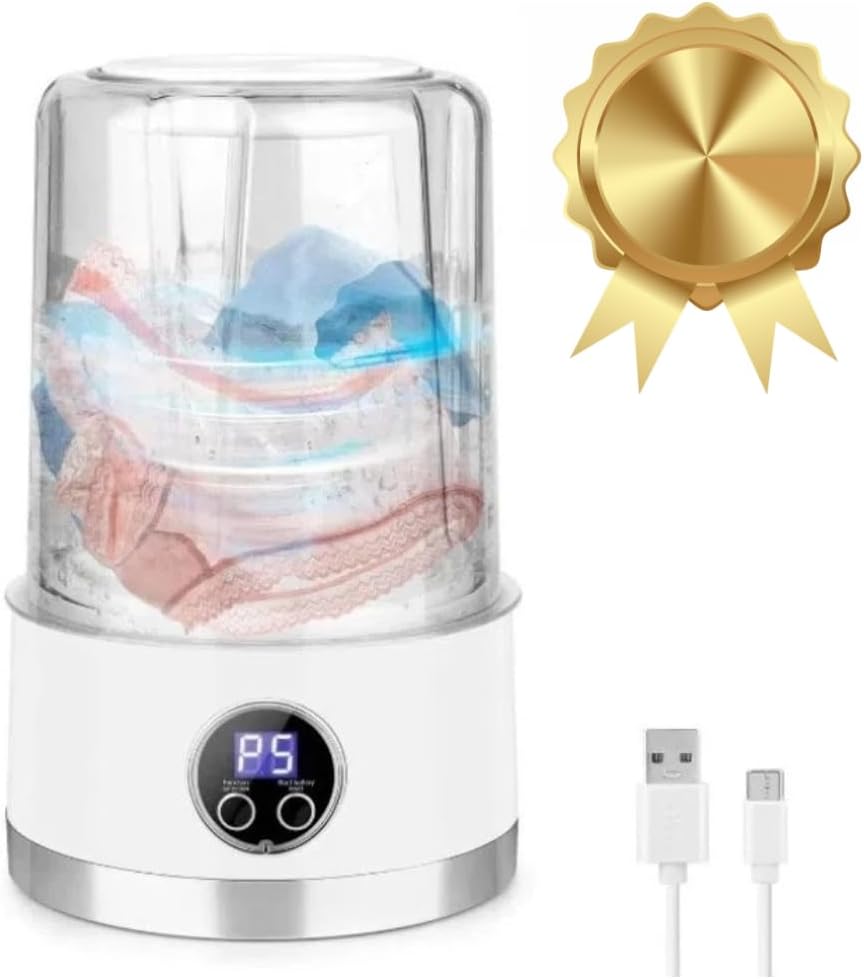 Mini lavadora portátil de 1,2 litro com bateria USB e operação silenciosa