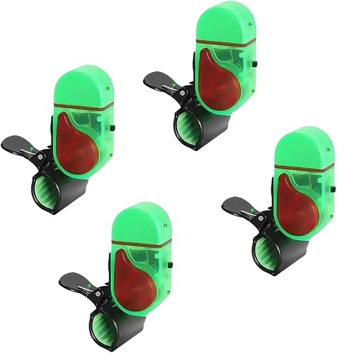 Quatro alarmes de fisgada YEAHLEE com luz LED para vara de pesca