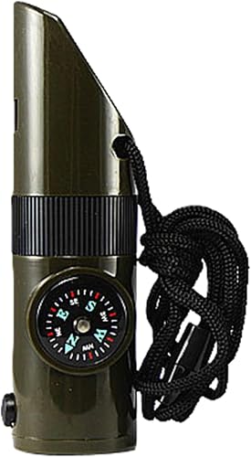 Apito tático multifuncional 5 em 1 na cor verde militar
