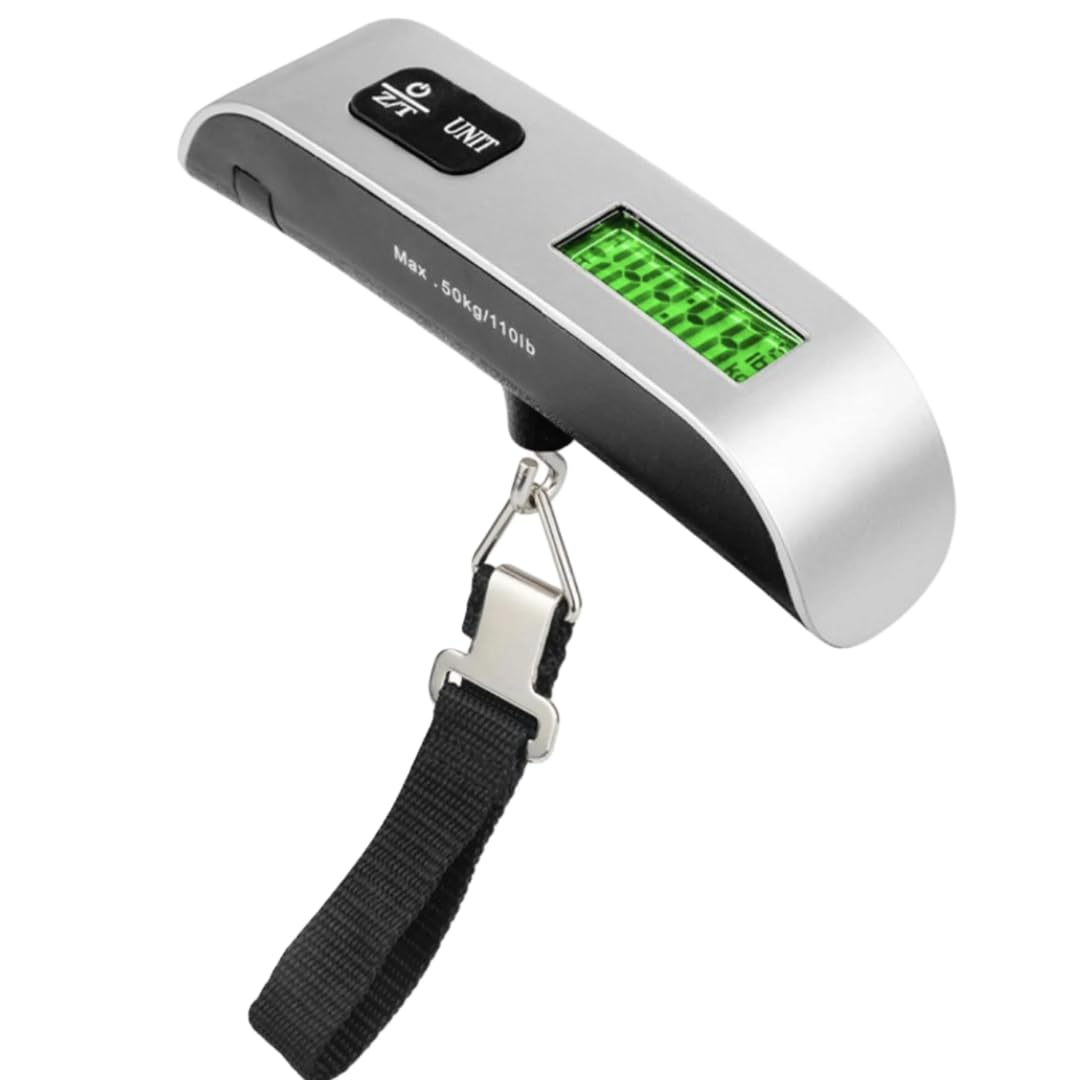 Balança digital de gancho LM prata com capacidade para 50 kg