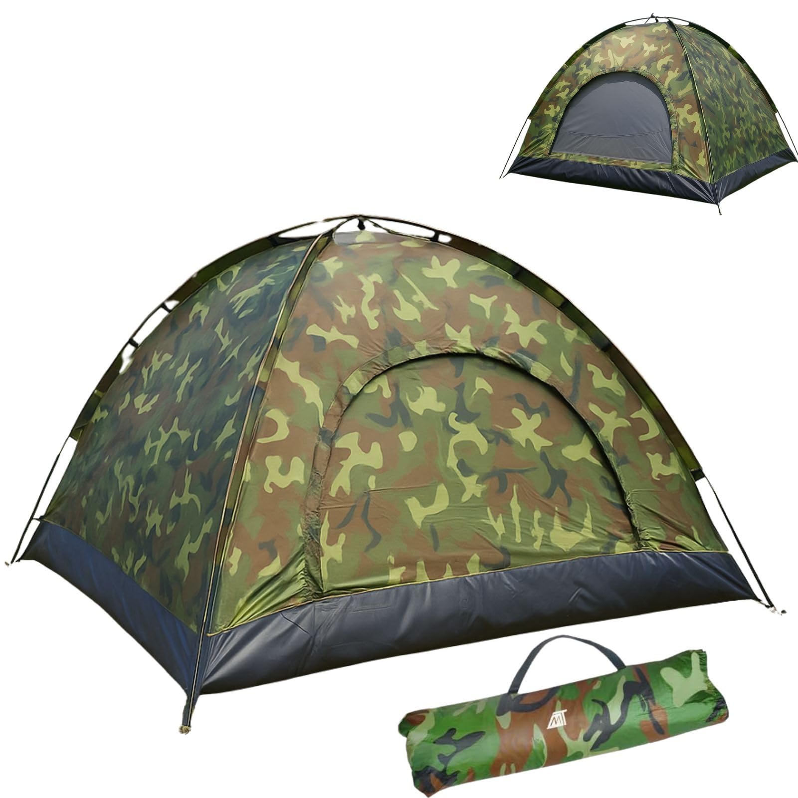 Barraca de camping camuflada verde para 4 pessoas com mosquiteiro embutido