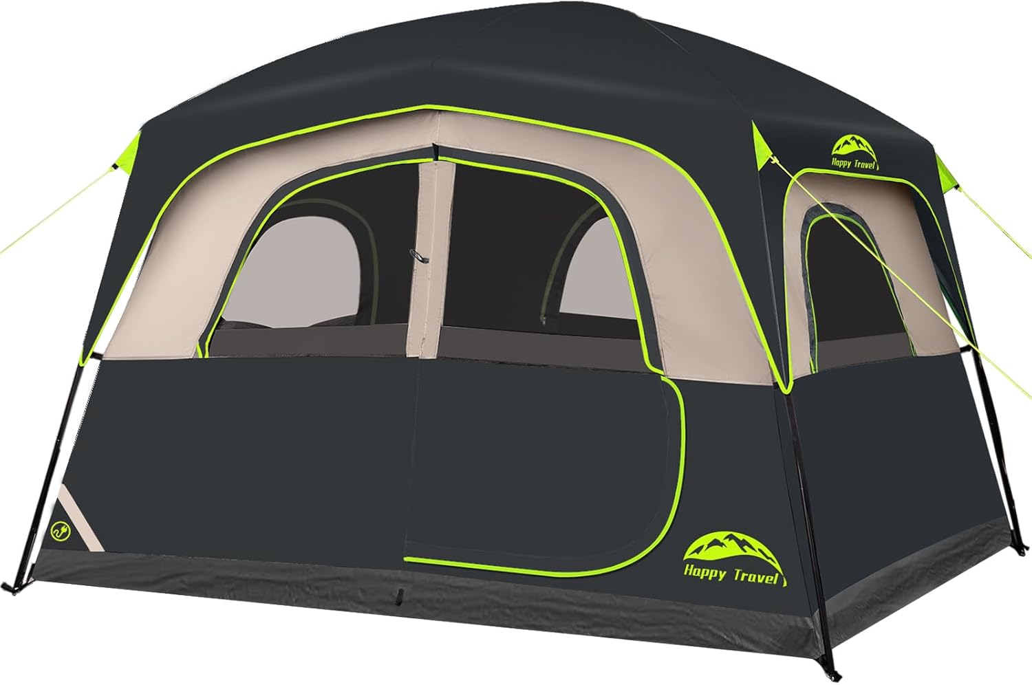 Barraca de cabine Happy Travel blackout de 6 pessoas na cor preta