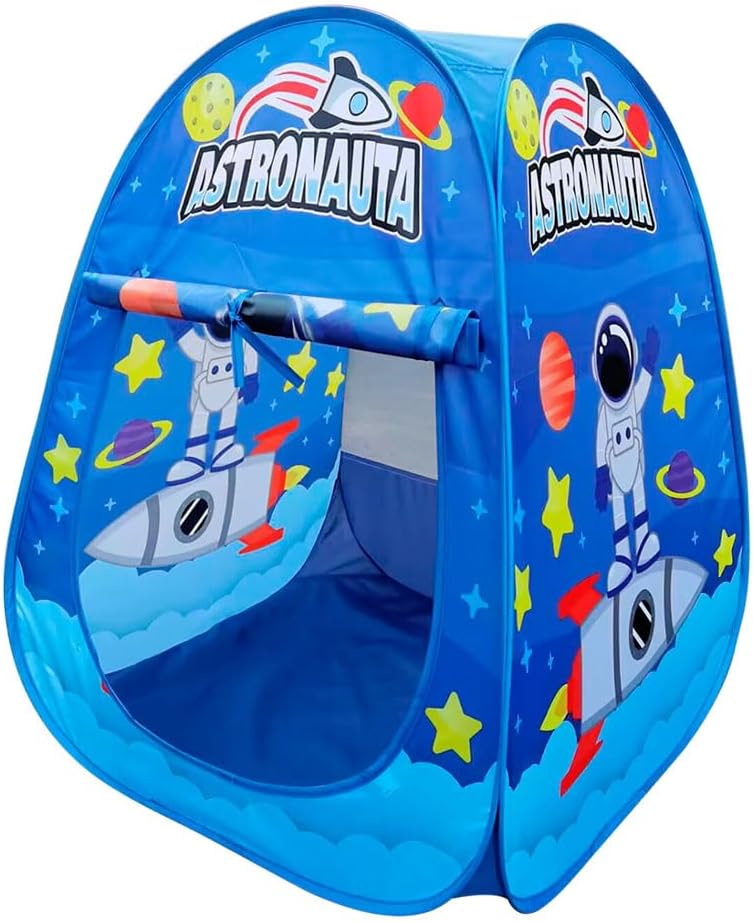 Barraca infantil dobrável DM Toys com tema astronauta na cor azul
