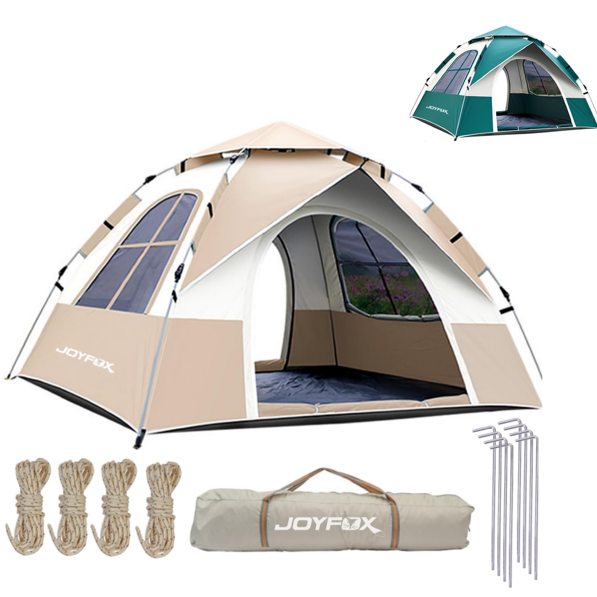 Barraca JOYFOX automática 3-4 pessoas na cor bege claro