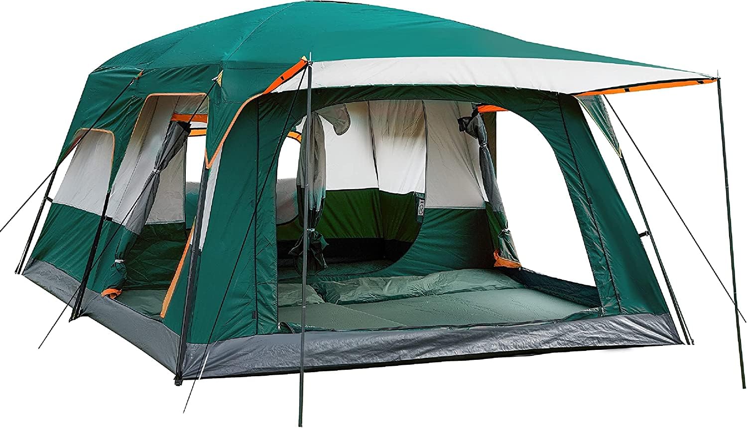 Barraca JOYFOX familiar para 8 a 10 pessoas com dois quartos, três portas e grande toldo