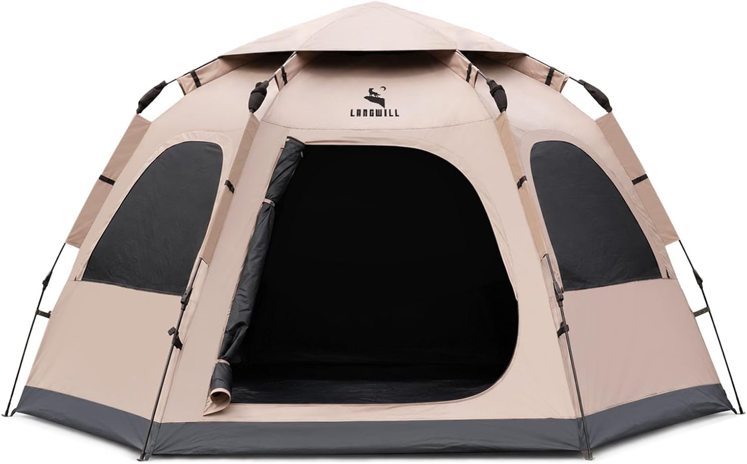 Barraca pop-up LANGWILL blackout de 4 pessoas na cor caqui