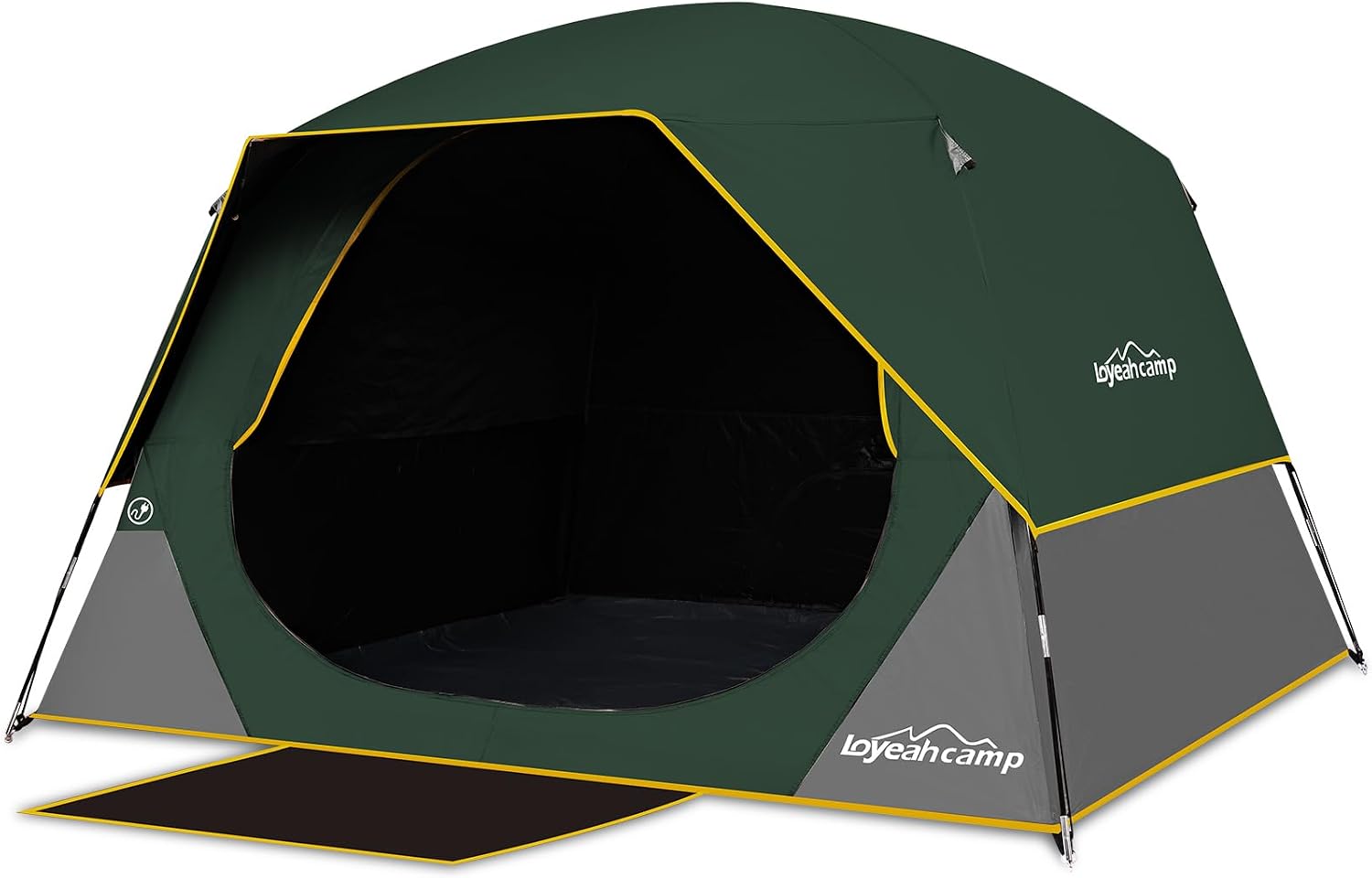 Barraca de camping LOYEAHCAMP blackout de 4 pessoas na cor verde escuro