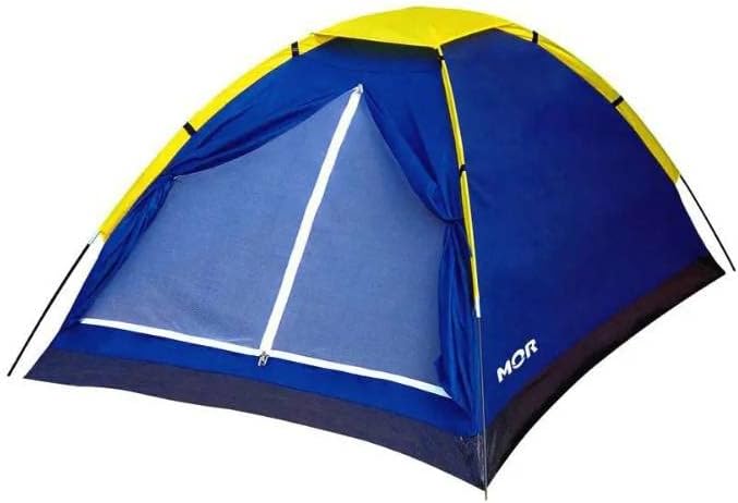 Barraca MOR Iglu para 4 pessoas na cor azul, com porta com mosquiteiro