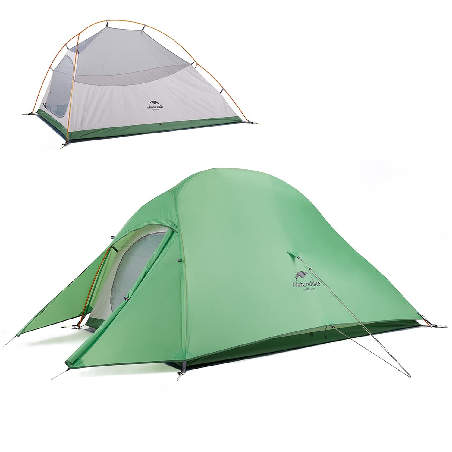Barraca Naturehike Cloud-Up ultralight cinza para 2 pessoas com vestíbulo