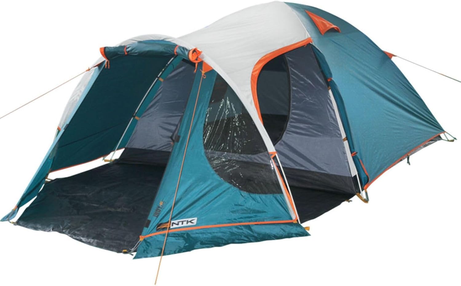 Barraca Nautika Indy para 4 a 5 pessoas com avanço fechado, nas cores verde, branca e cinza