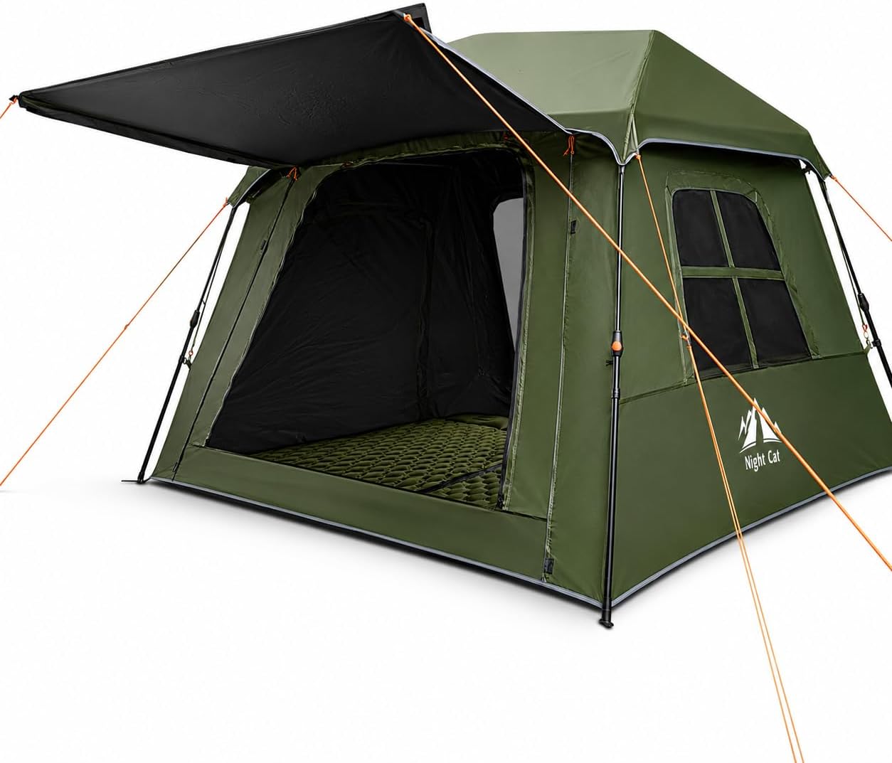 Barraca pop-up Night Cat blackout de 4 pessoas na cor verde militar