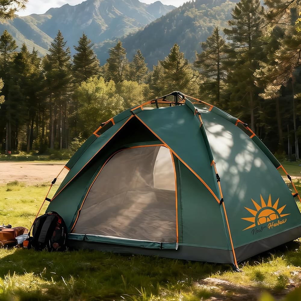 Barraca de camping automática ORIGINAL P para 2 pessoas na cor verde
