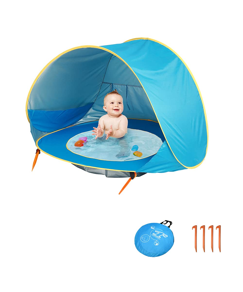 Barraca de praia Bycc Bynn portátil pop-up com piscina integrada para bebê