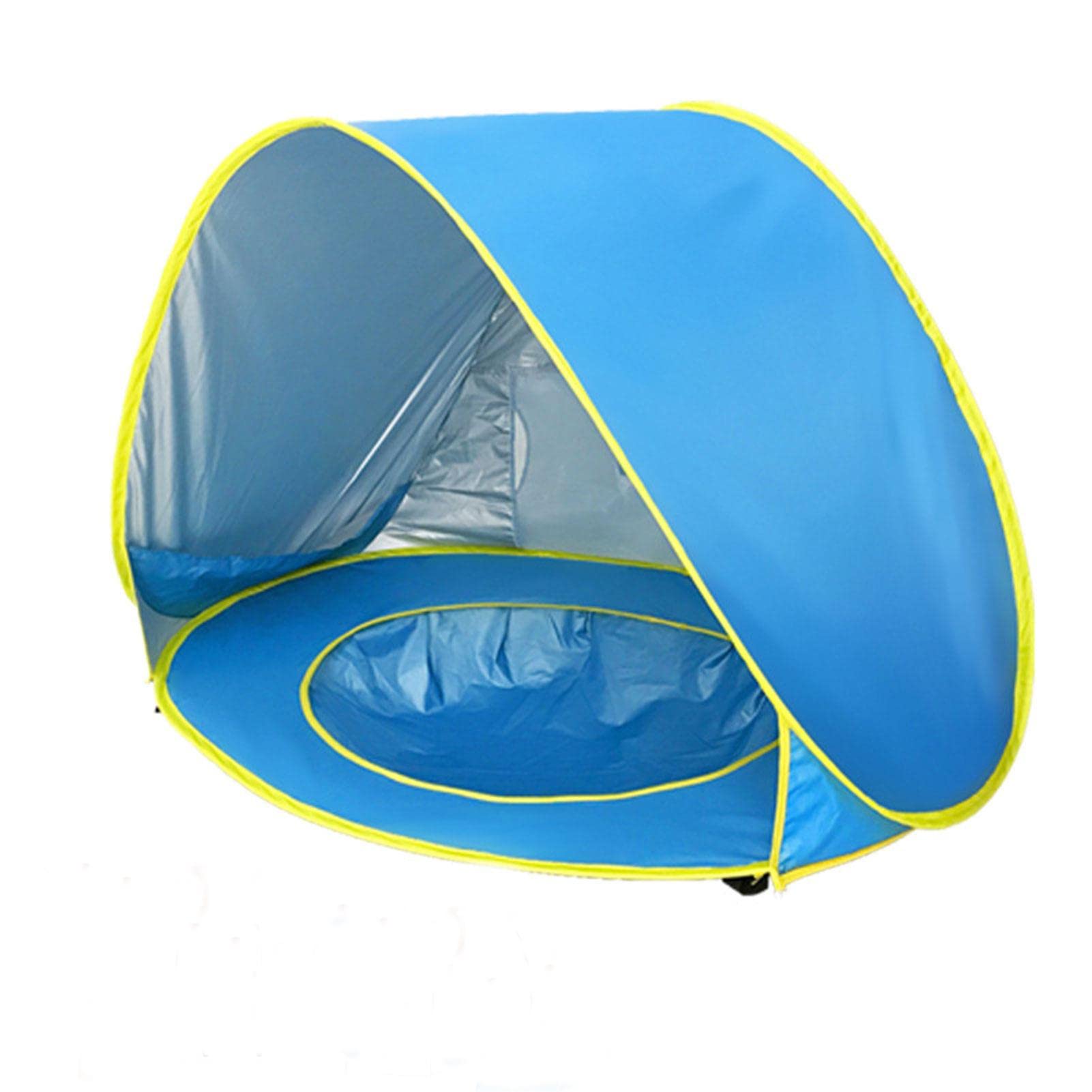 Barraca de praia dobooo automática na cor azul com piscina integrada e proteção UV50+