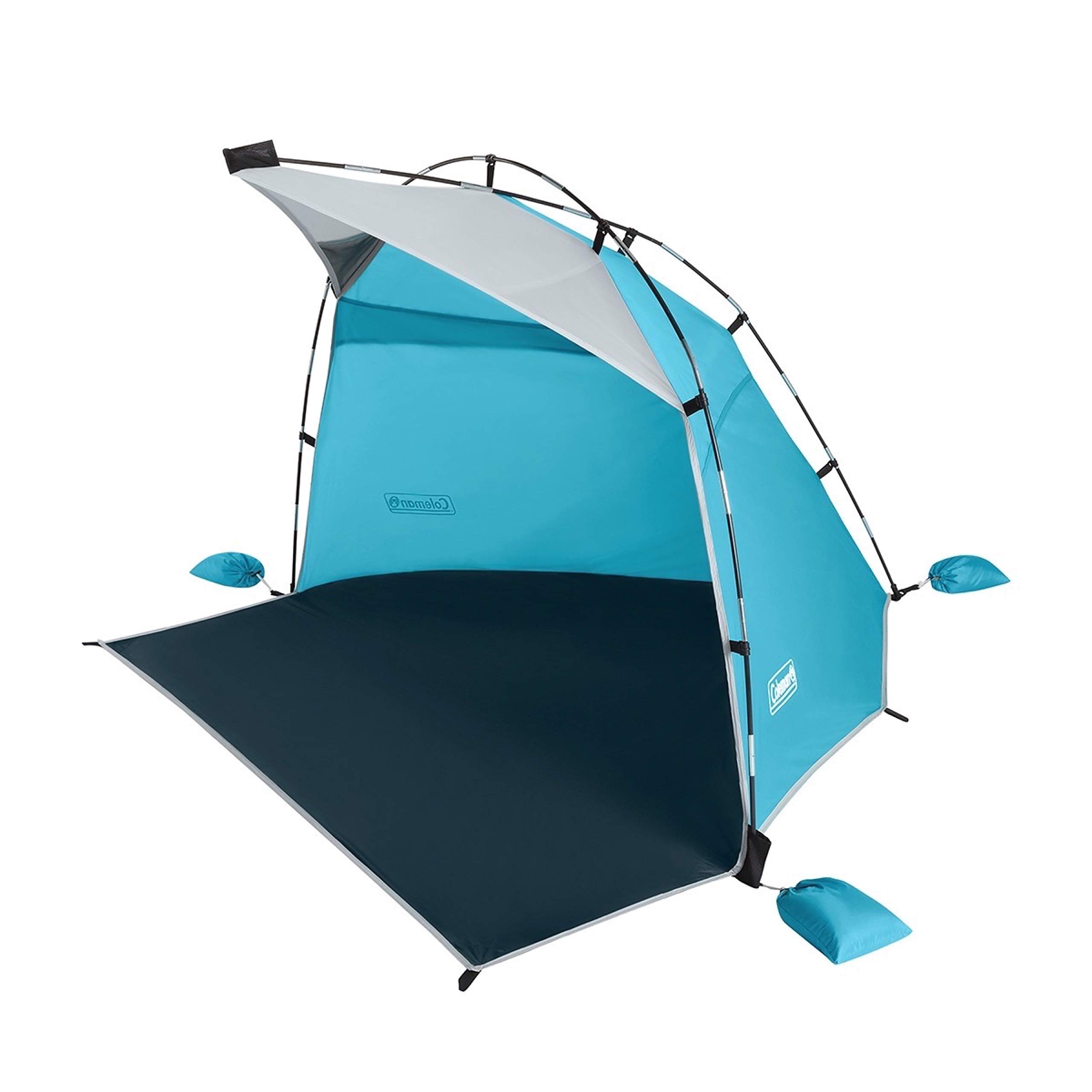 Abrigo de sombra para praia Coleman na cor azul caribe com proteção UV Guard
