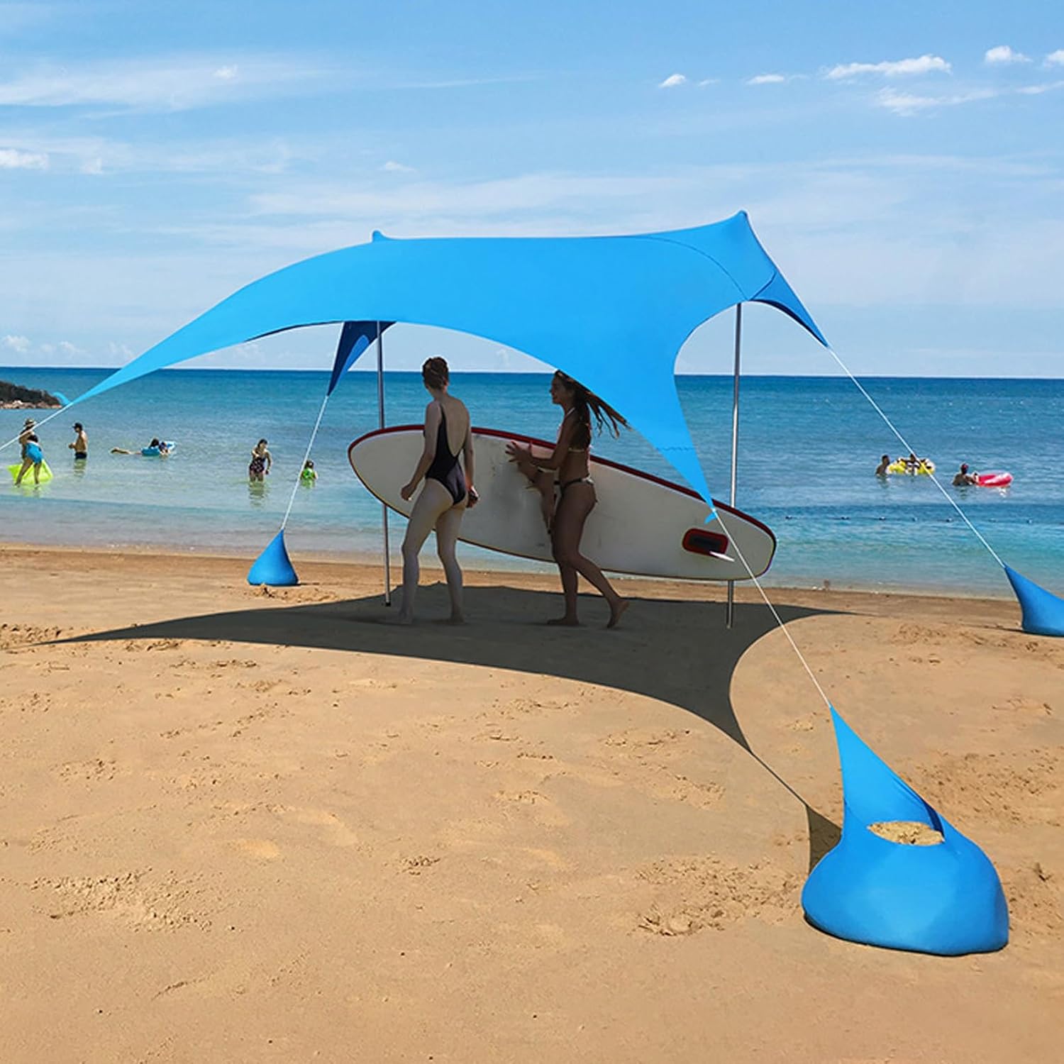 Barraca de praia familiar TRAGLO de 210 por 150 centímetros na cor azul
