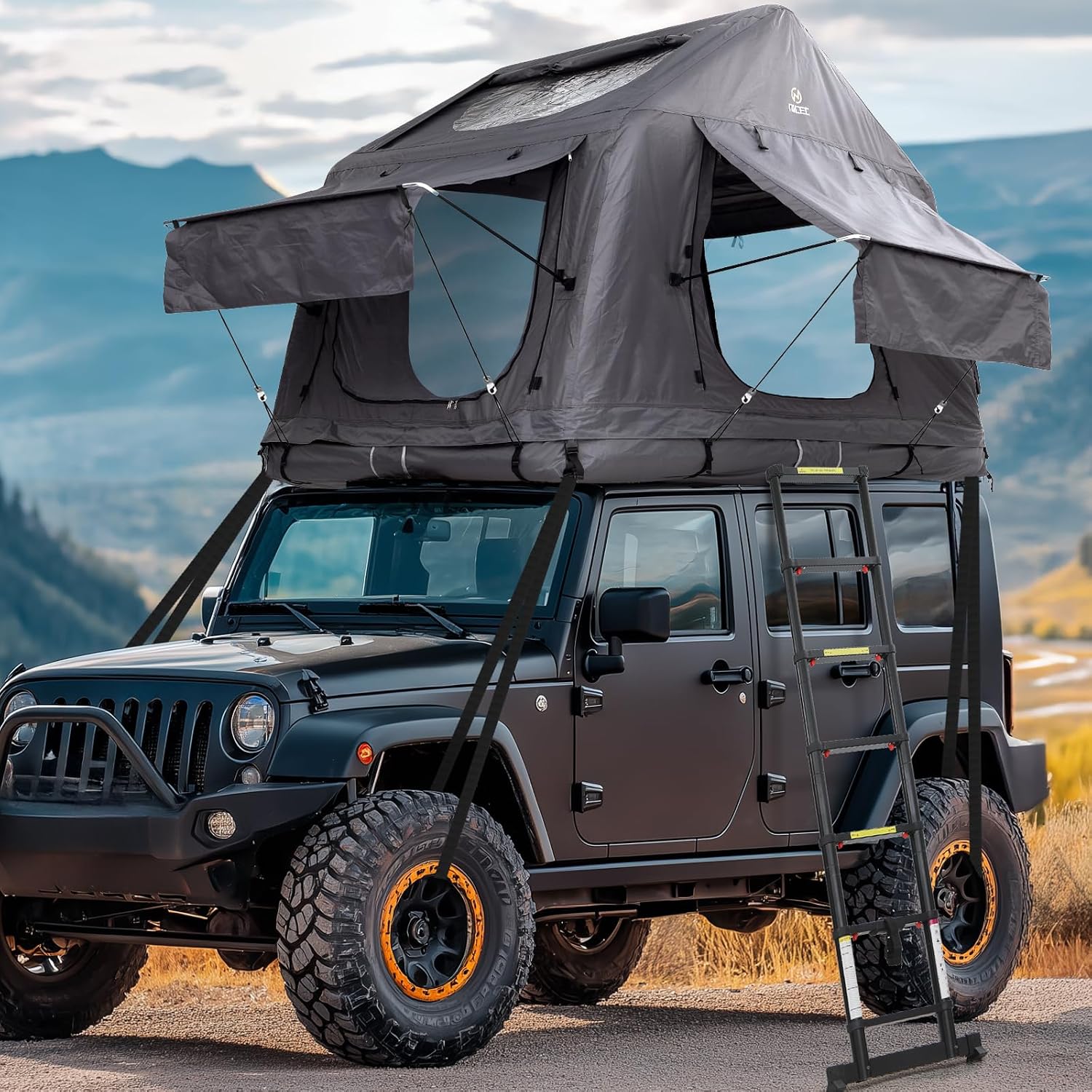Barraca de teto inflável Nice C de duas pessoas montada para car camping