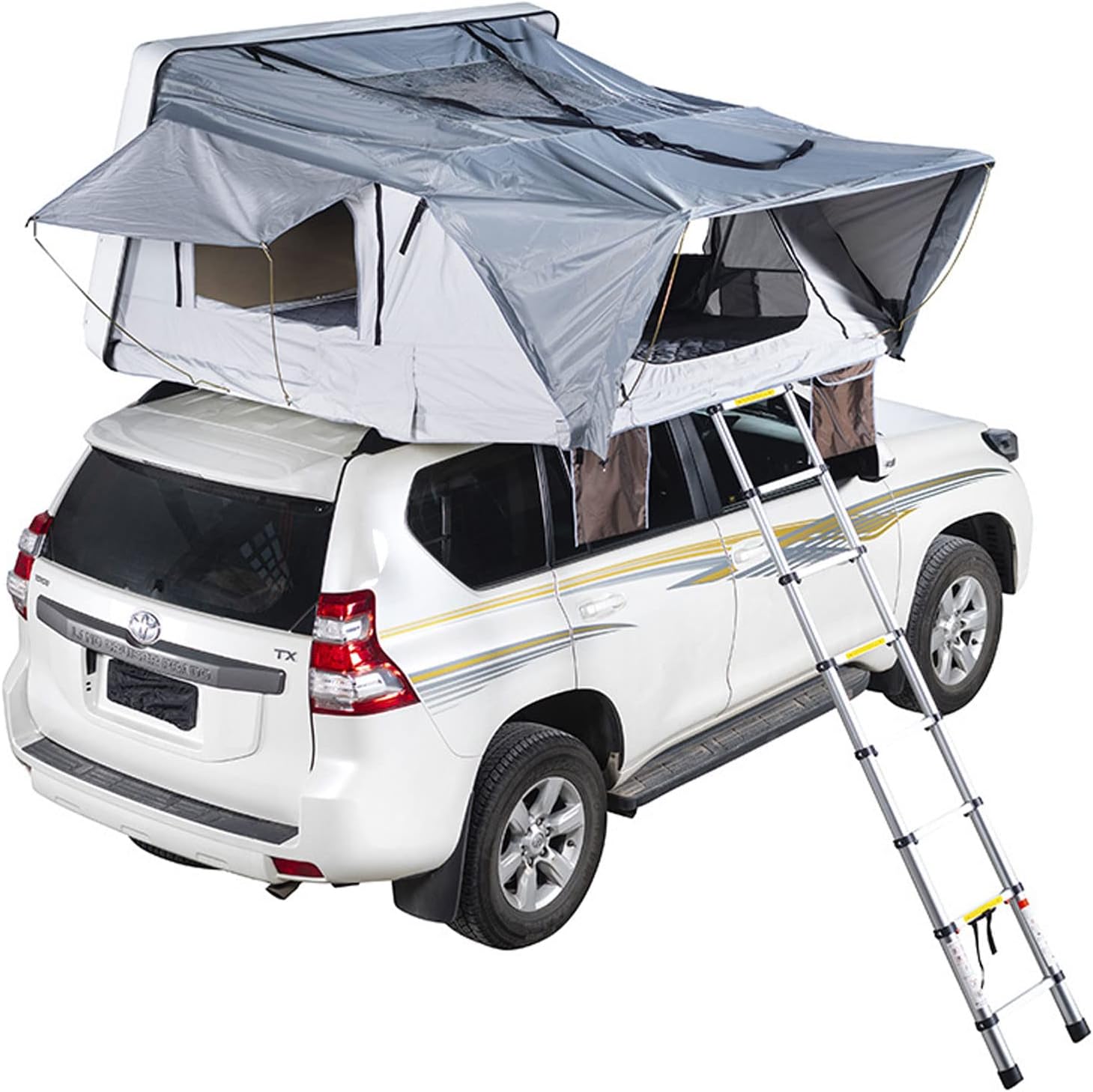 Barraca de teto rígida esportiva Modelo F montada sobre um carro 4x4