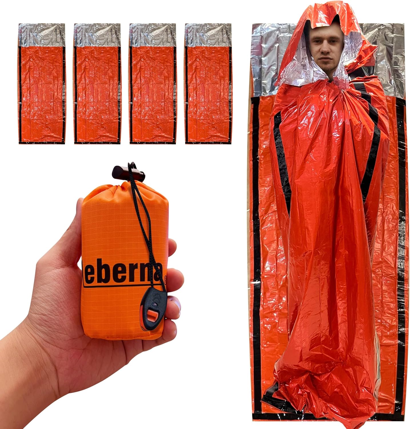 Kit Leberna com quatro sacos de bivaque de emergência