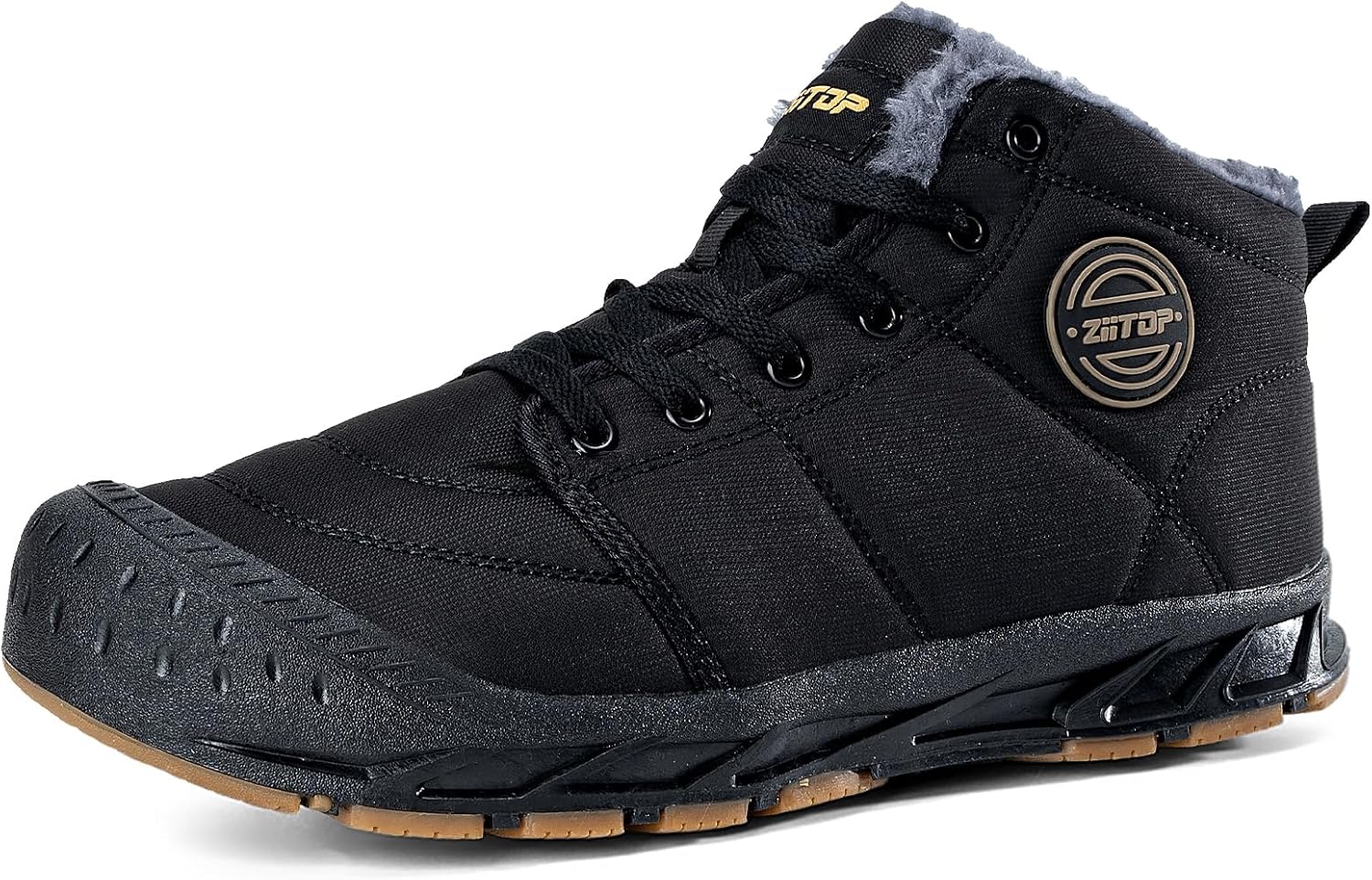 Bota de neve masculina ziitop impermeável na cor preta
