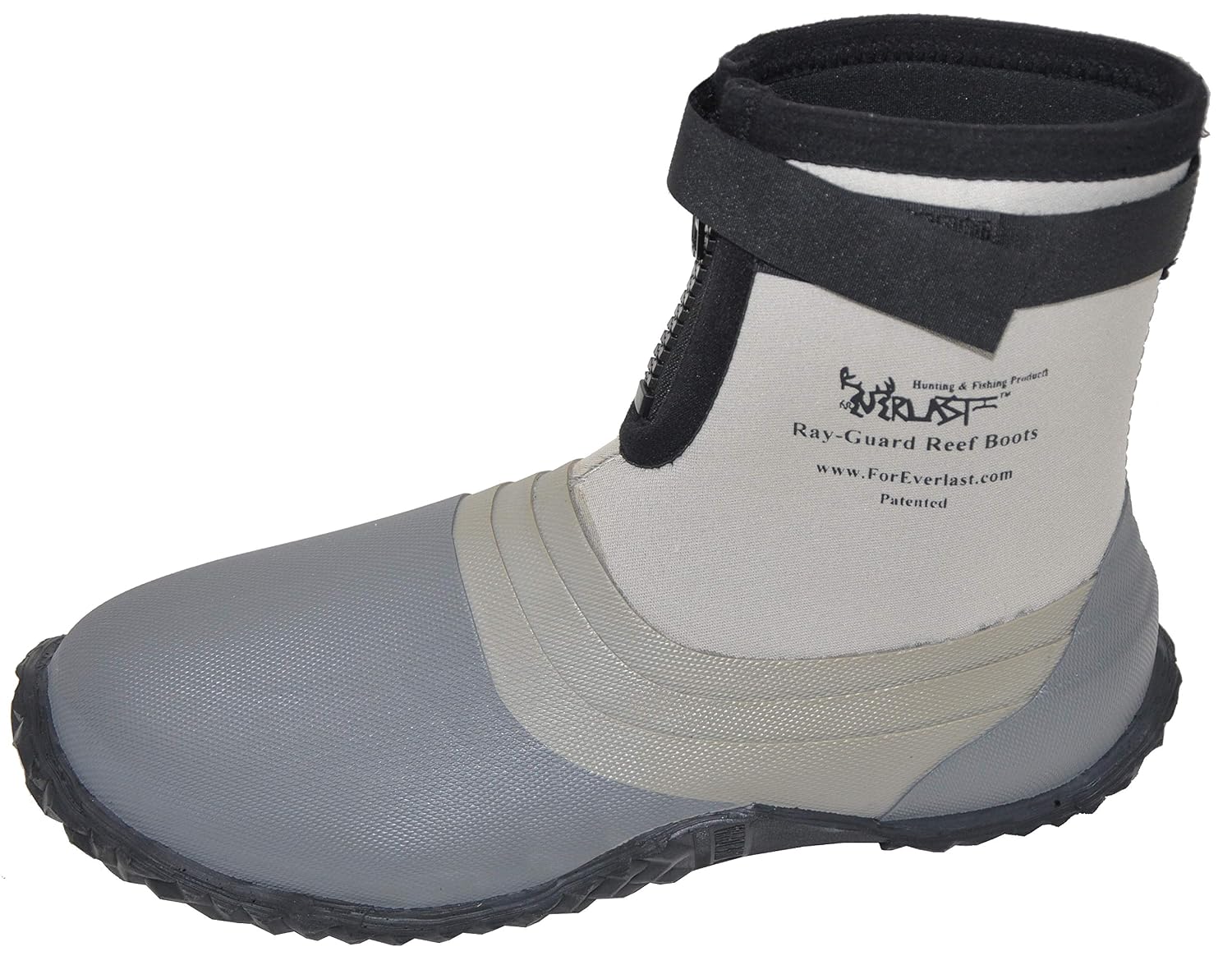 Bota Ray-Guard Reef cinza com sola rígida vulcanizada para pesca