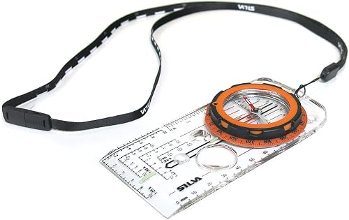 Bússola de base transparente Silva Explorer Pro com bisel preto e cordão