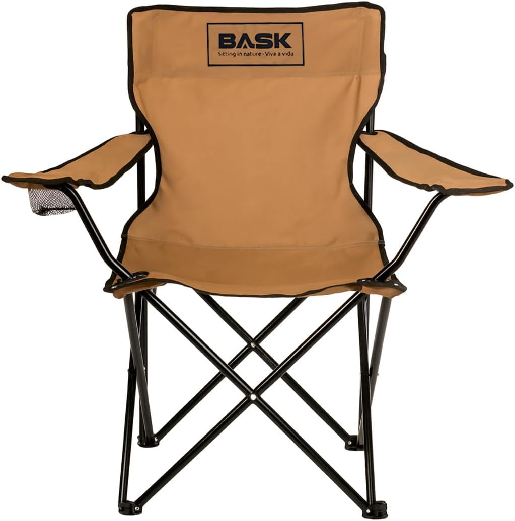 Cadeira de camping dobrável Bask reforçada para 180 kg na cor bege
