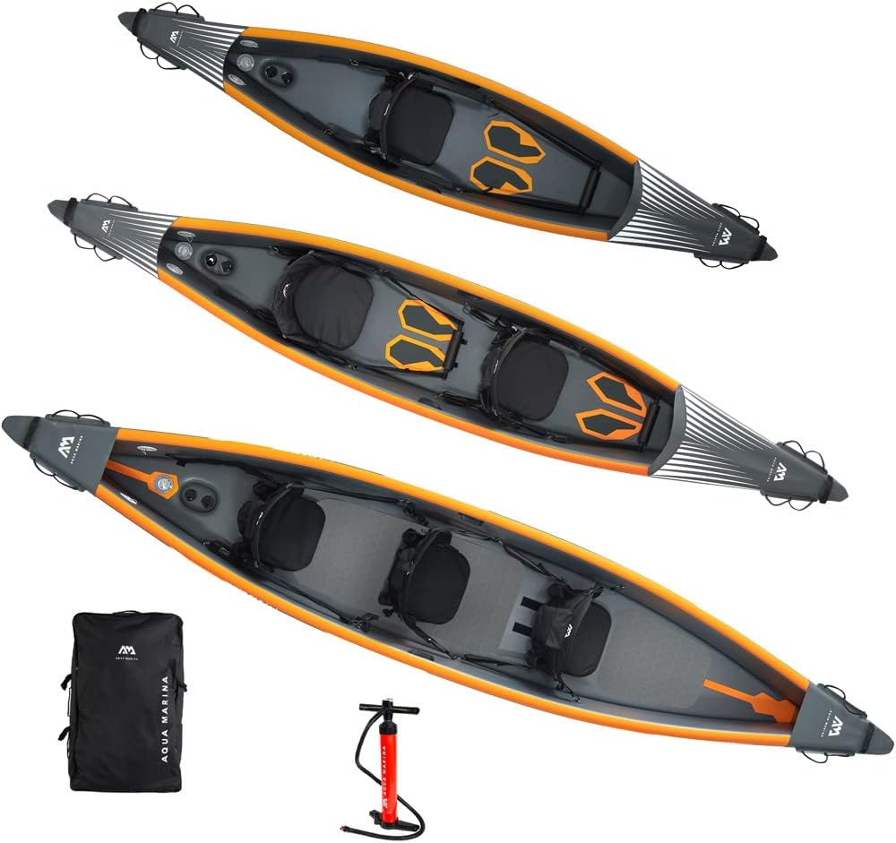 Caiaque inflável Aqua Marina Tomahawk AIR-K 440 com piso Drop Stitch