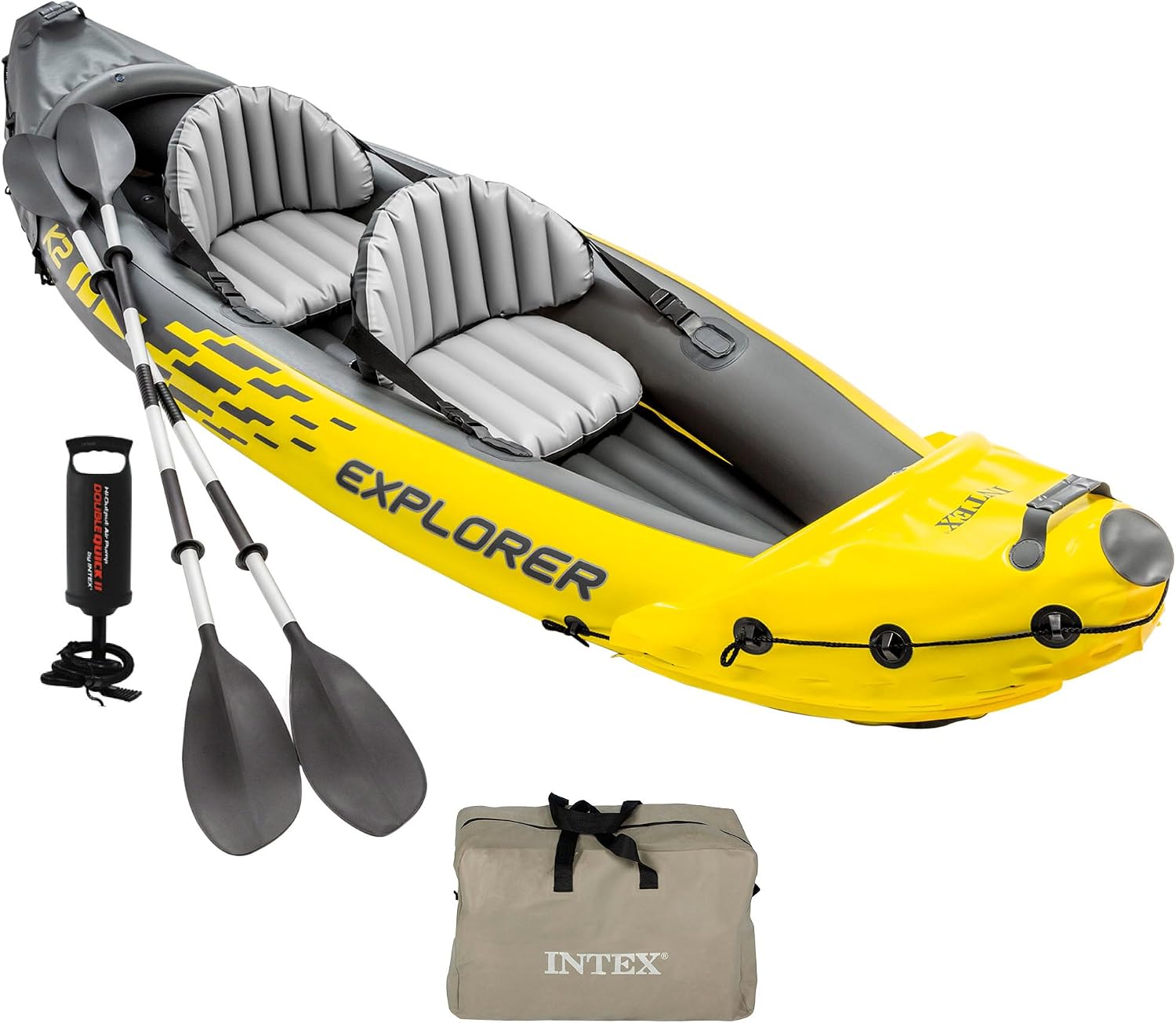 Caiaque de pesca inflável Intex Explorer K2 para duas pessoas