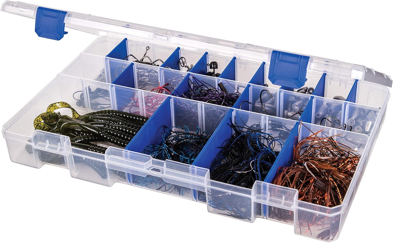 Caixa de pesca Flambeau 5003 transparente com 25 compartimentos fixos
