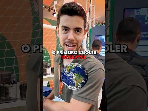 Cooler dobrável em uso