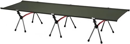Cama dobrável BASK LayDay de alumínio na cor verde, ultraleve para camping