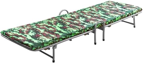 Cama dobrável de solteiro na cor prata com colchão embutido para camping