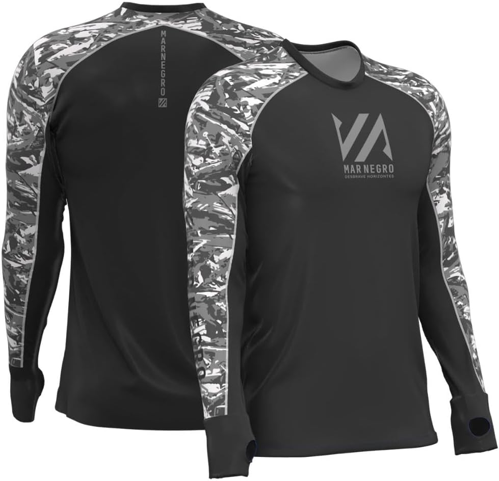 Camiseta de pesca premium flex com proteção UV 50+ na estampa camo graphite