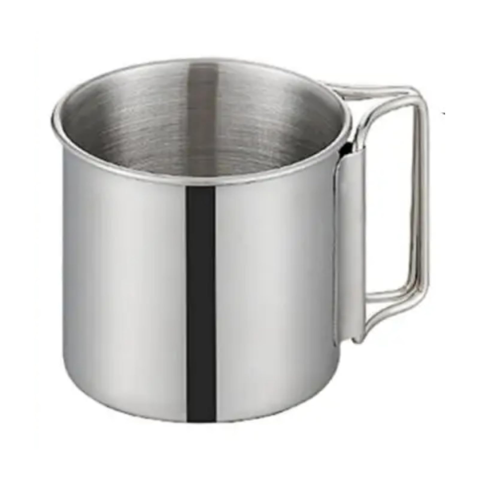 Caneca de camping de inox de 500 ml com alça dobrável