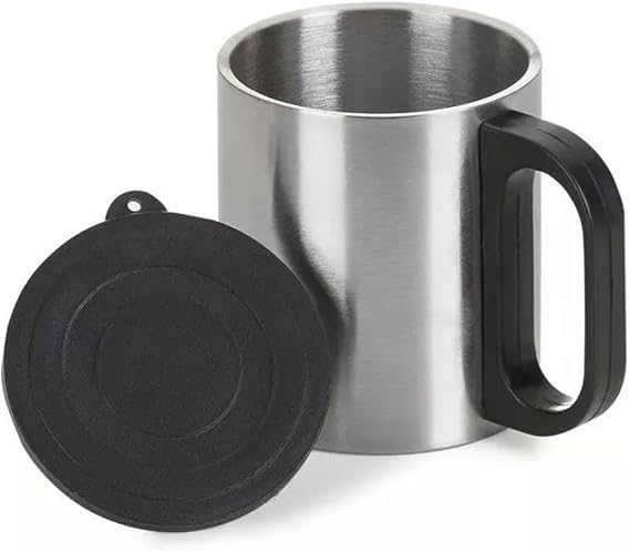 Caneca de inox compacta de 180 ml com tampa