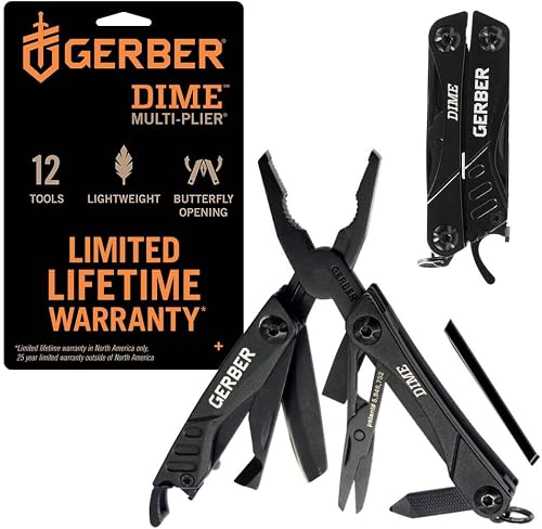 Canivete alicate Gerber Dime Multi Tool preto aberto