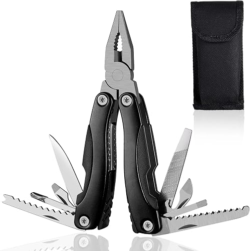 Mini canivete alicate WLMAX 16 em 1 preto com case de nylon