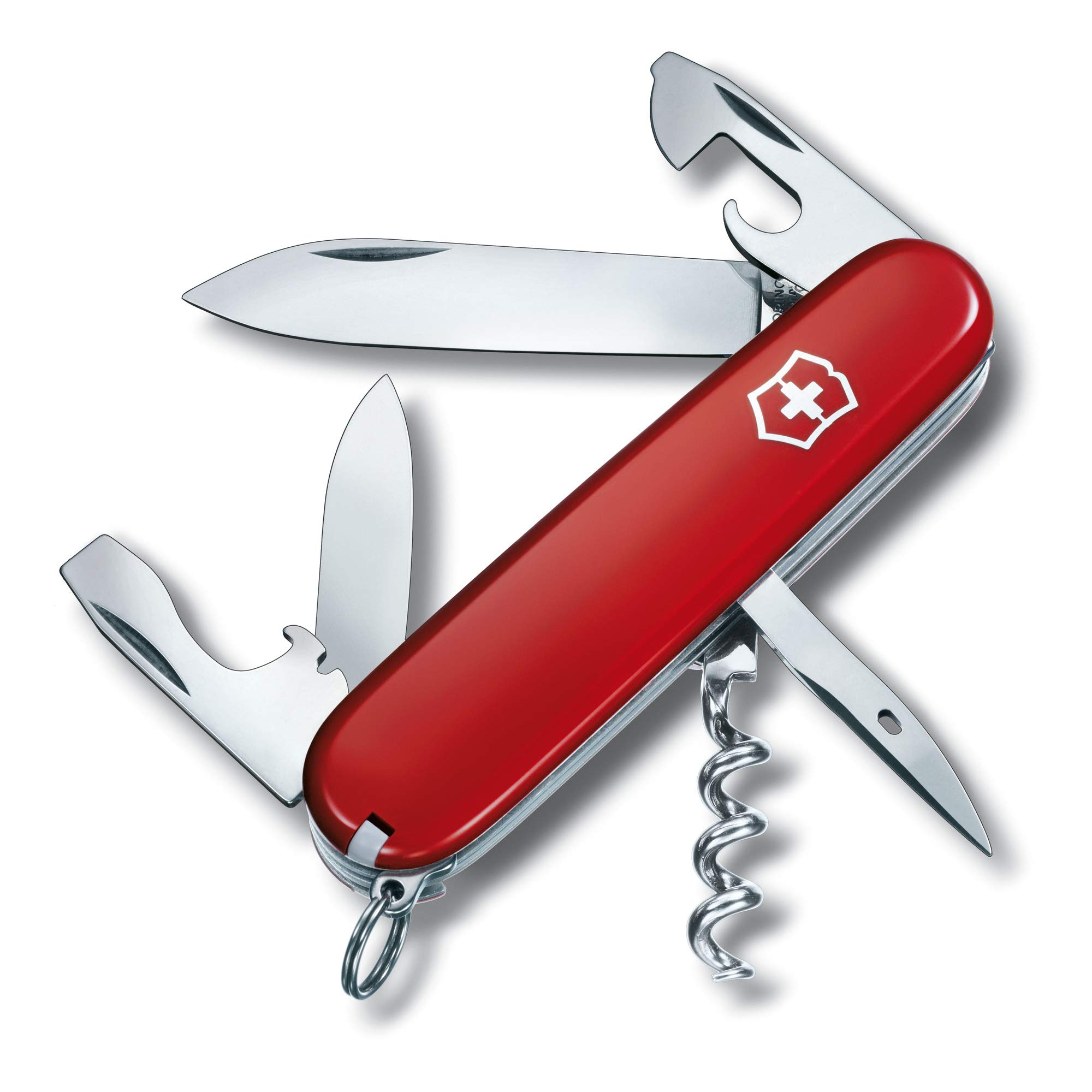Canivete Victorinox Spartan vermelho com as lâminas abertas