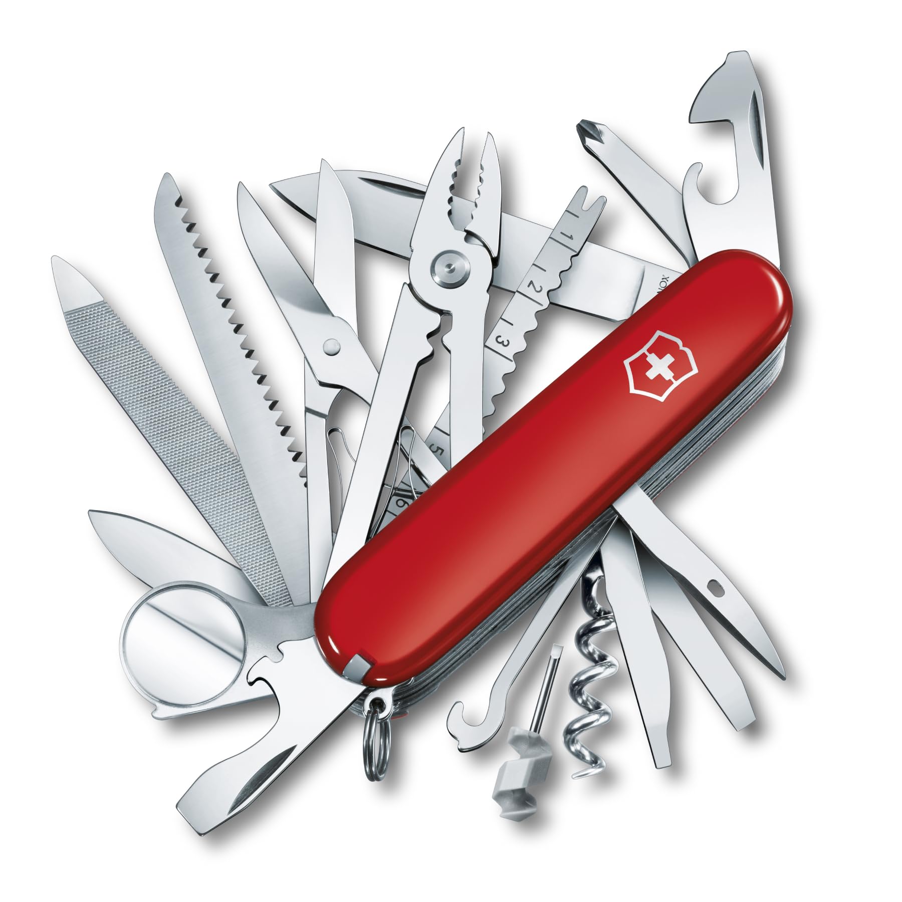 Canivete Victorinox SwissChamp vermelho de 33 funções com alicate