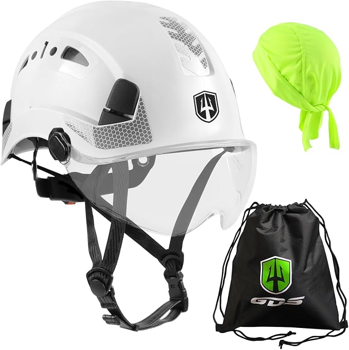 Capacete de escalada Green Devil Mervex Vent Air branco com viseira transparente