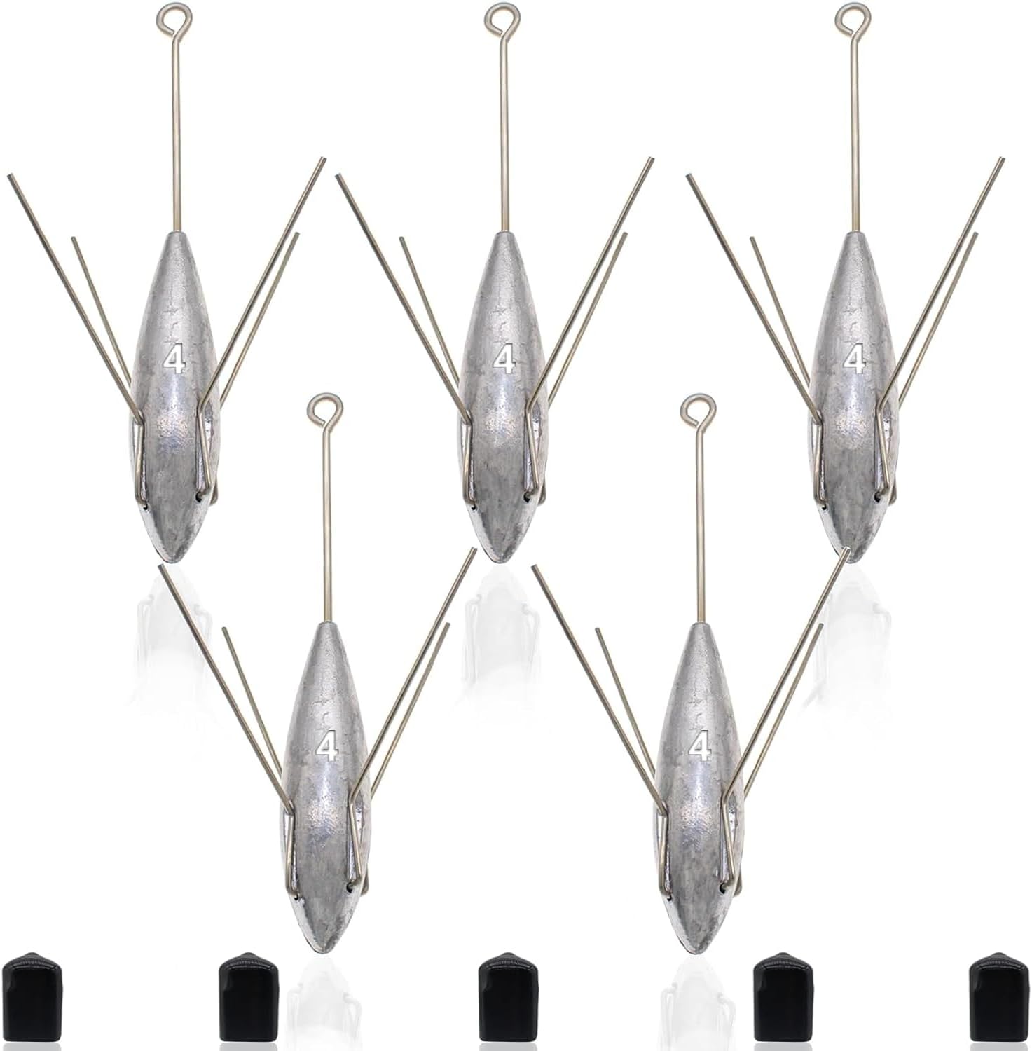 Conjunto Zsrivk com cinco chumbadas sputnik de 3 a 6 onças